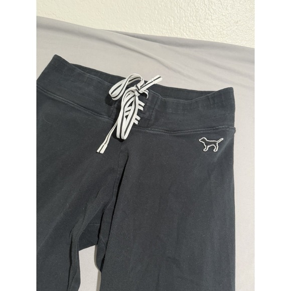 y2k pink victoria's secret black yoga pants leggings, women's medium - Picture 2 of 7